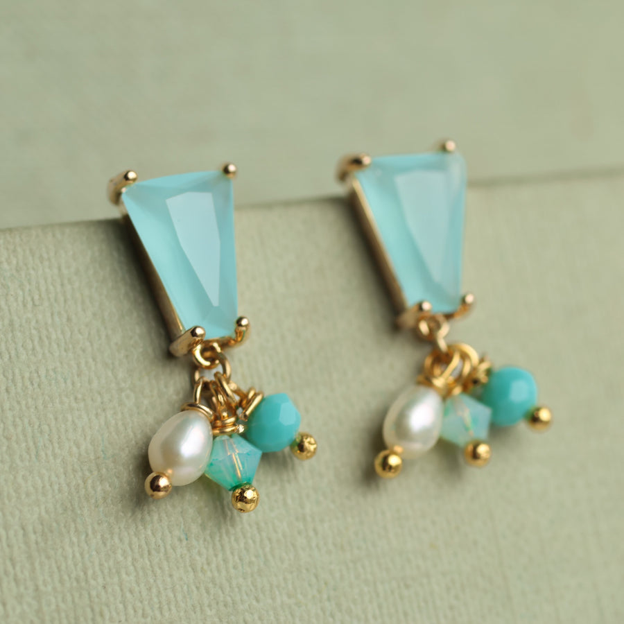 Turquoise Seafoam Charm Earrings