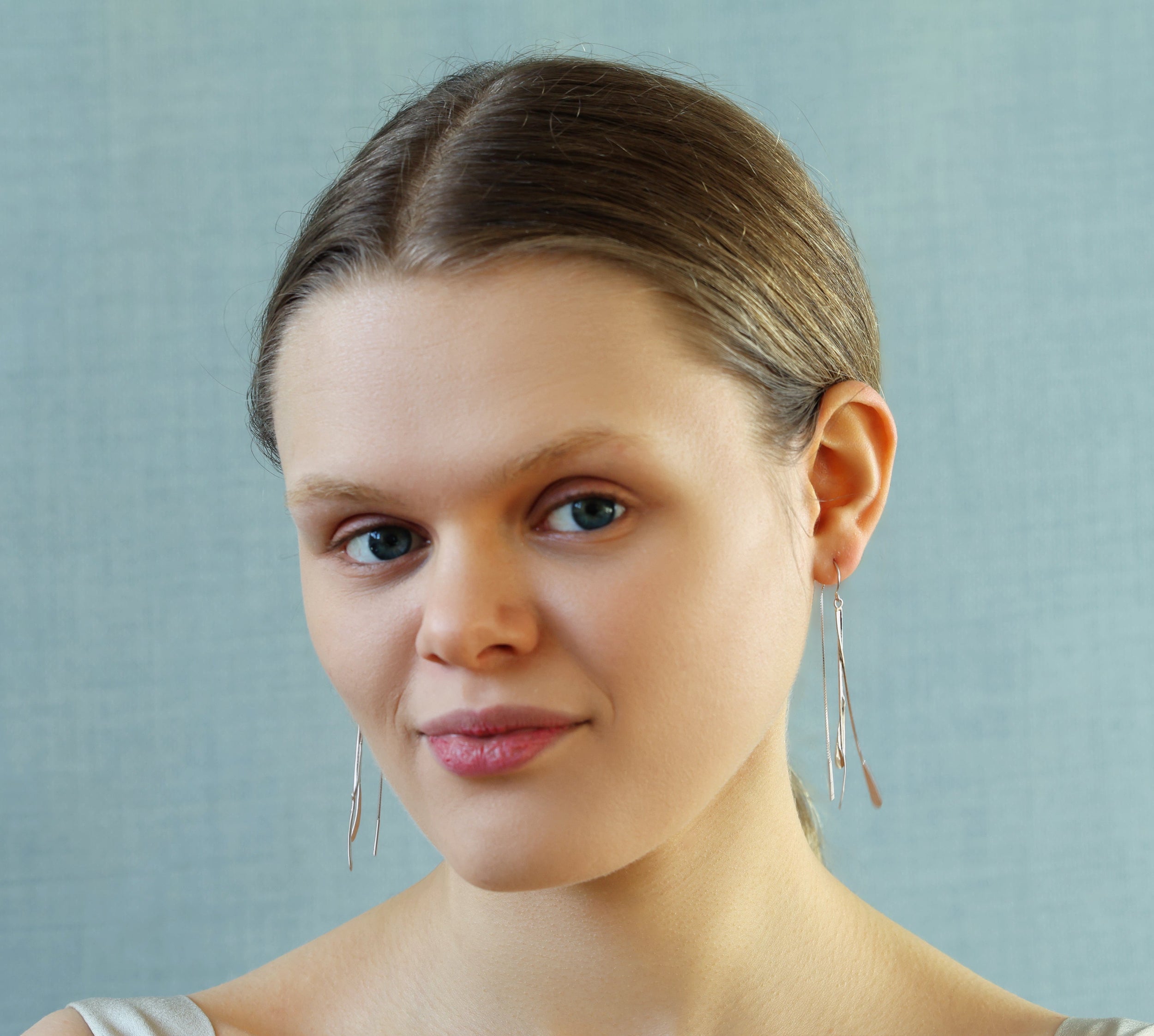 Sterling Silver Ribbon Earrings