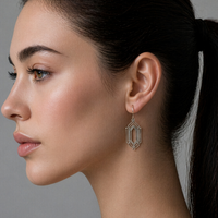 Silver Art Deco Drop Earrings