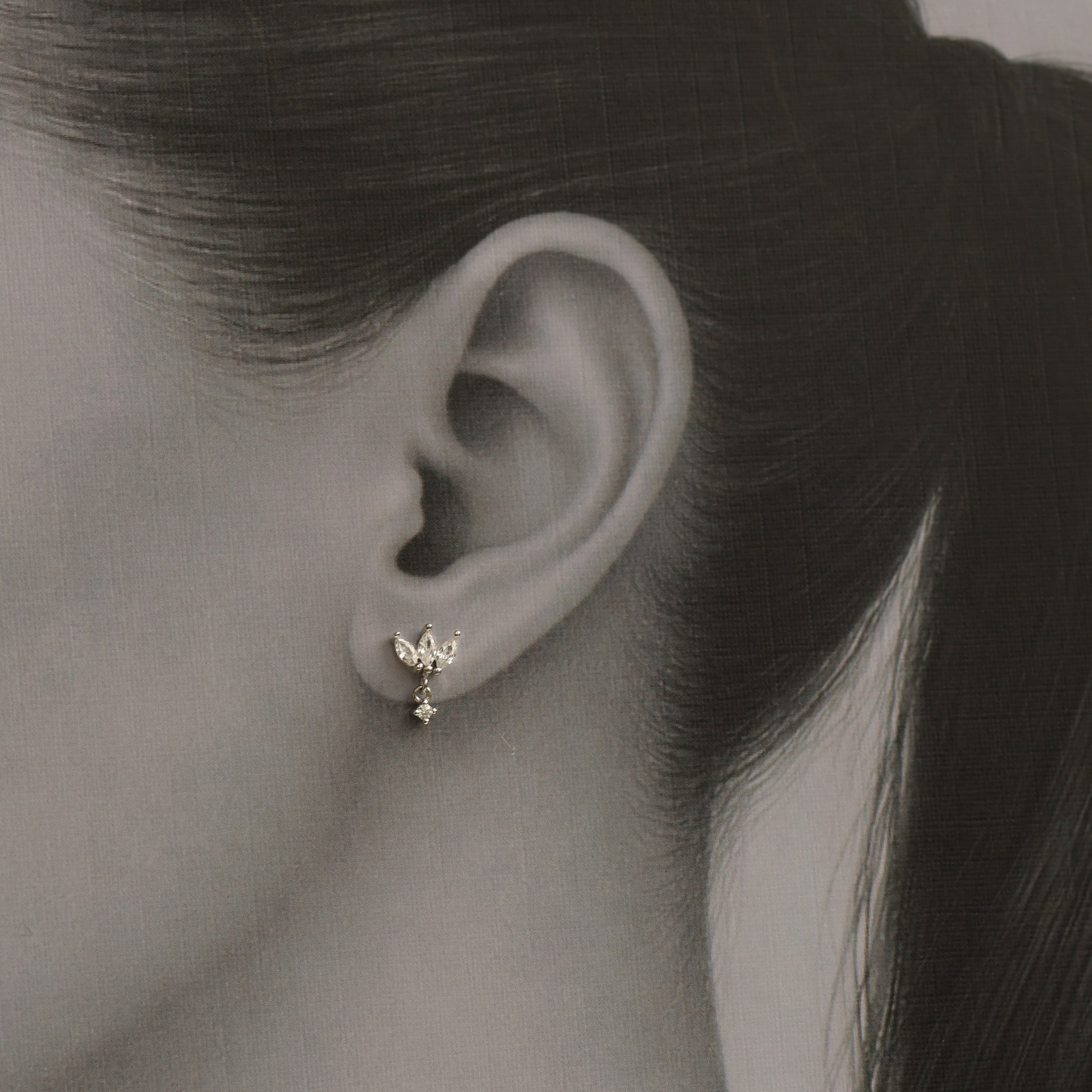 Sterling Silver Petal Stud Earrings