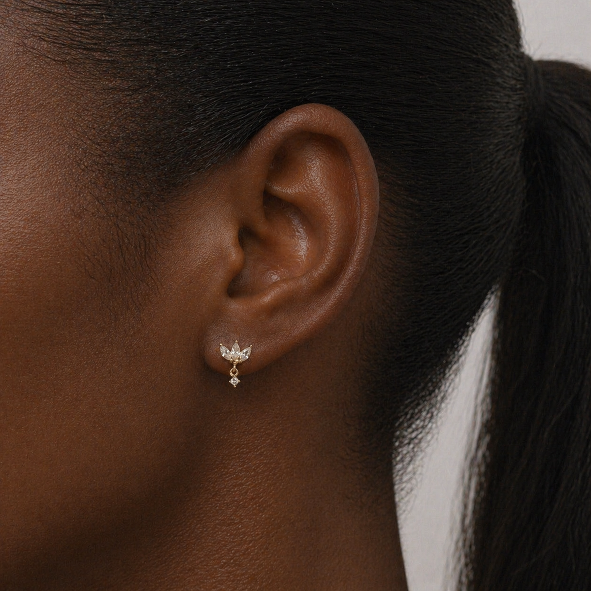 Sterling Silver Petal Stud Earrings