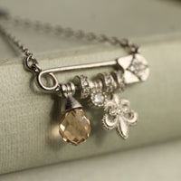 Silver Pin Charm Necklace