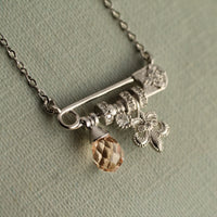 Silver Pin Charm Necklace
