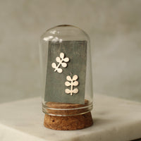 Ancient Silver Leaf Stud Earrings