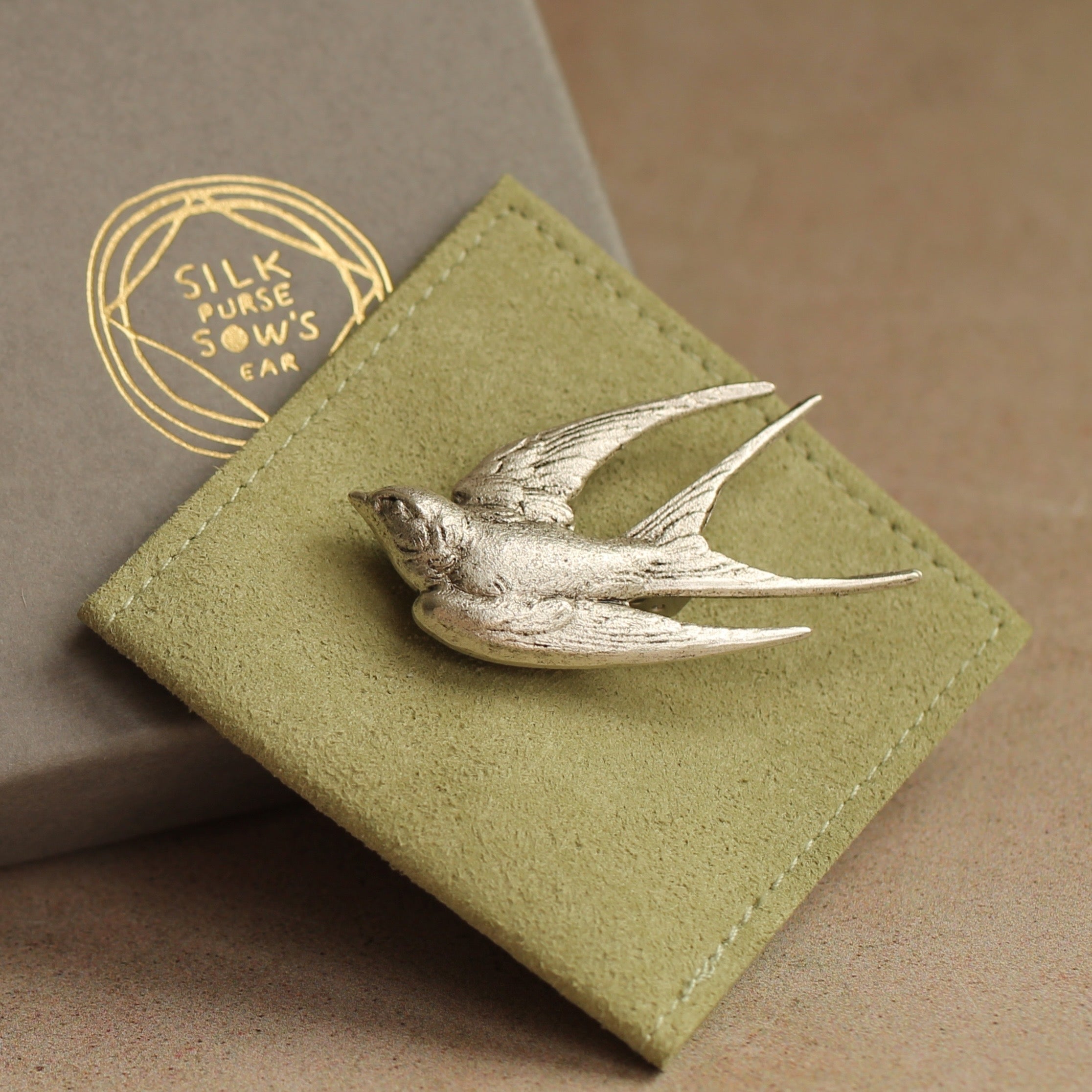 Silver Bird Brooch