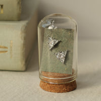 Silver Triangle Stud Earrings