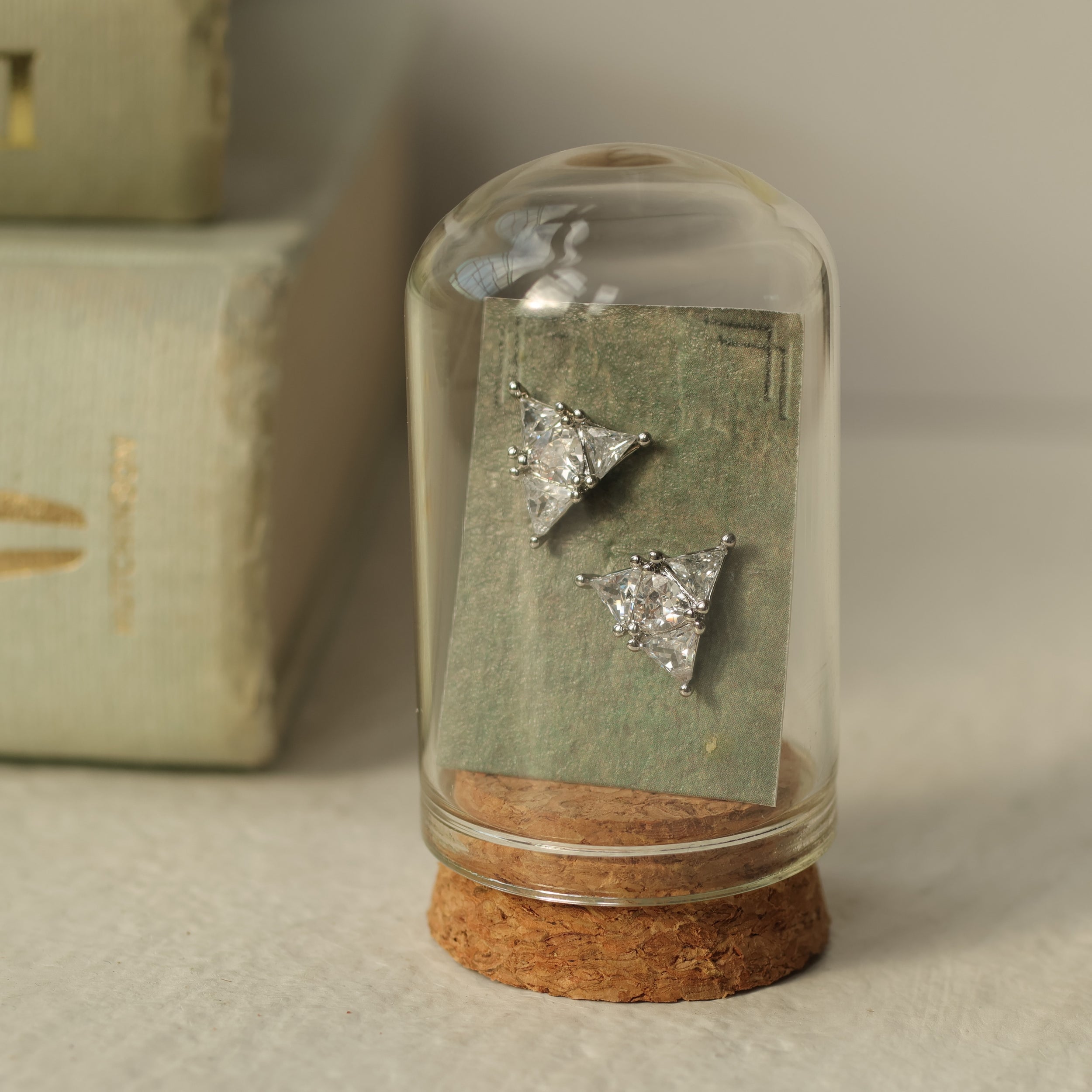 Silver Triangle Stud Earrings