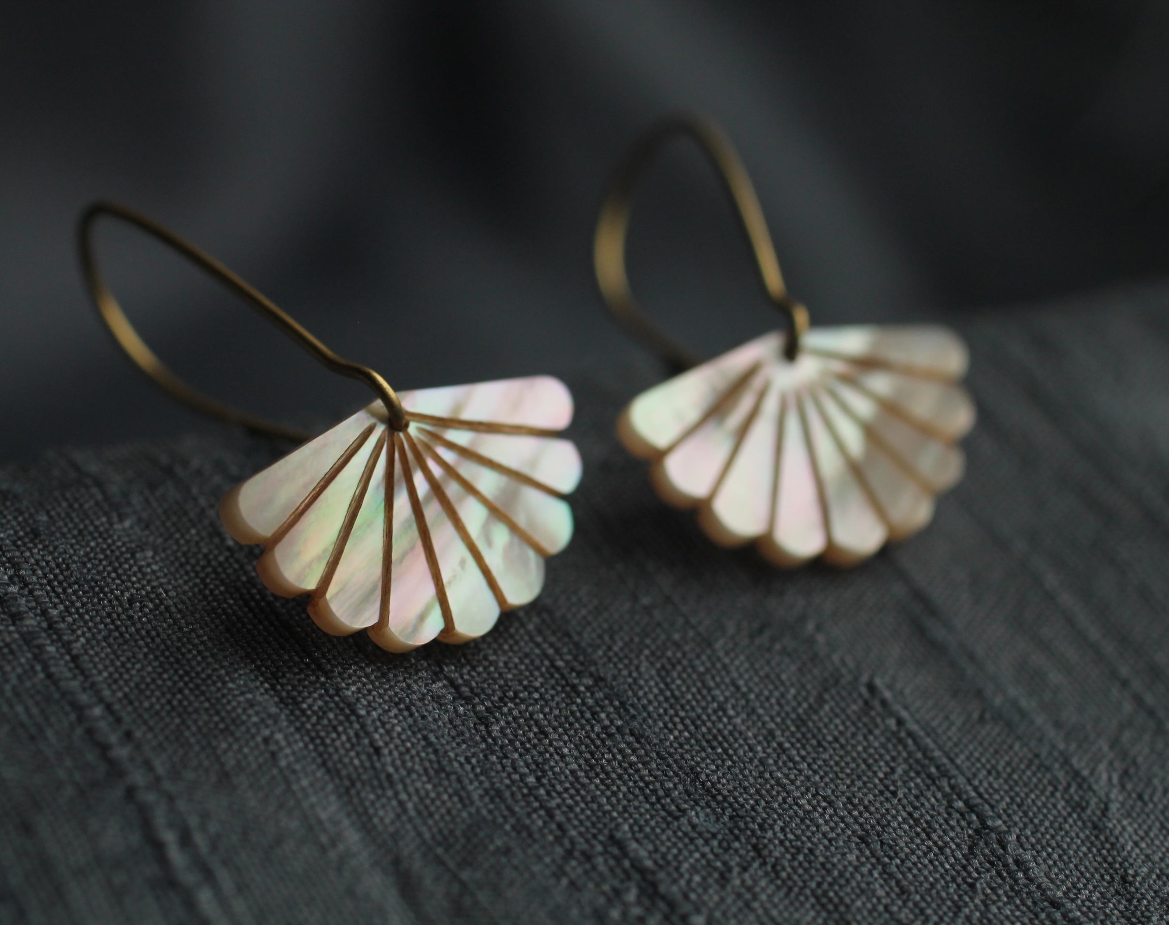 Mother of Pearl Scallop Earrings