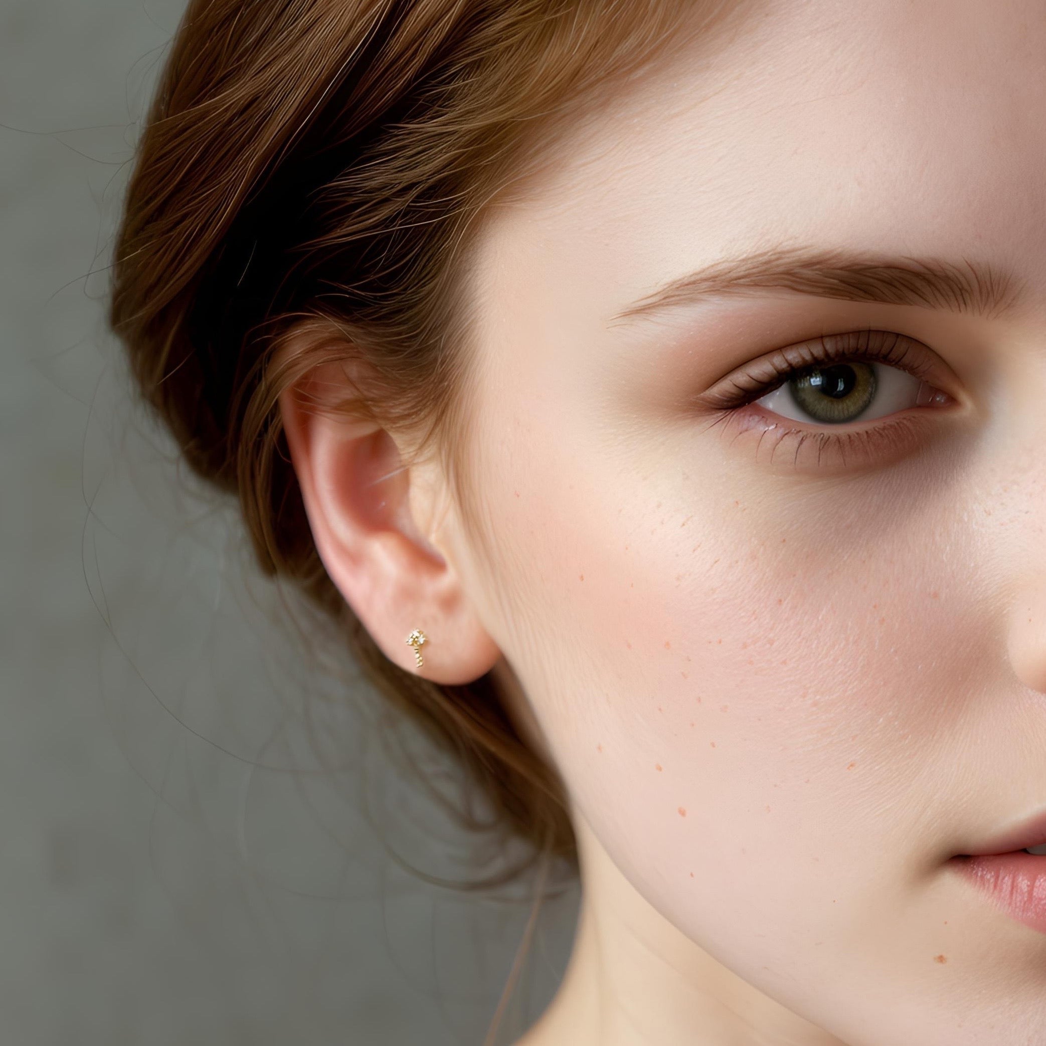 Tiny Key Stud Earrings