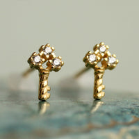 Tiny Key Stud Earrings