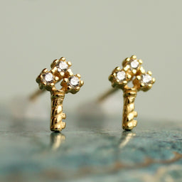 Tiny Key Stud Earrings