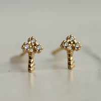 Tiny Key Stud Earrings