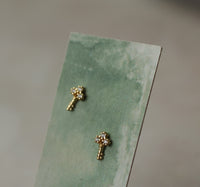 Tiny Key Stud Earrings