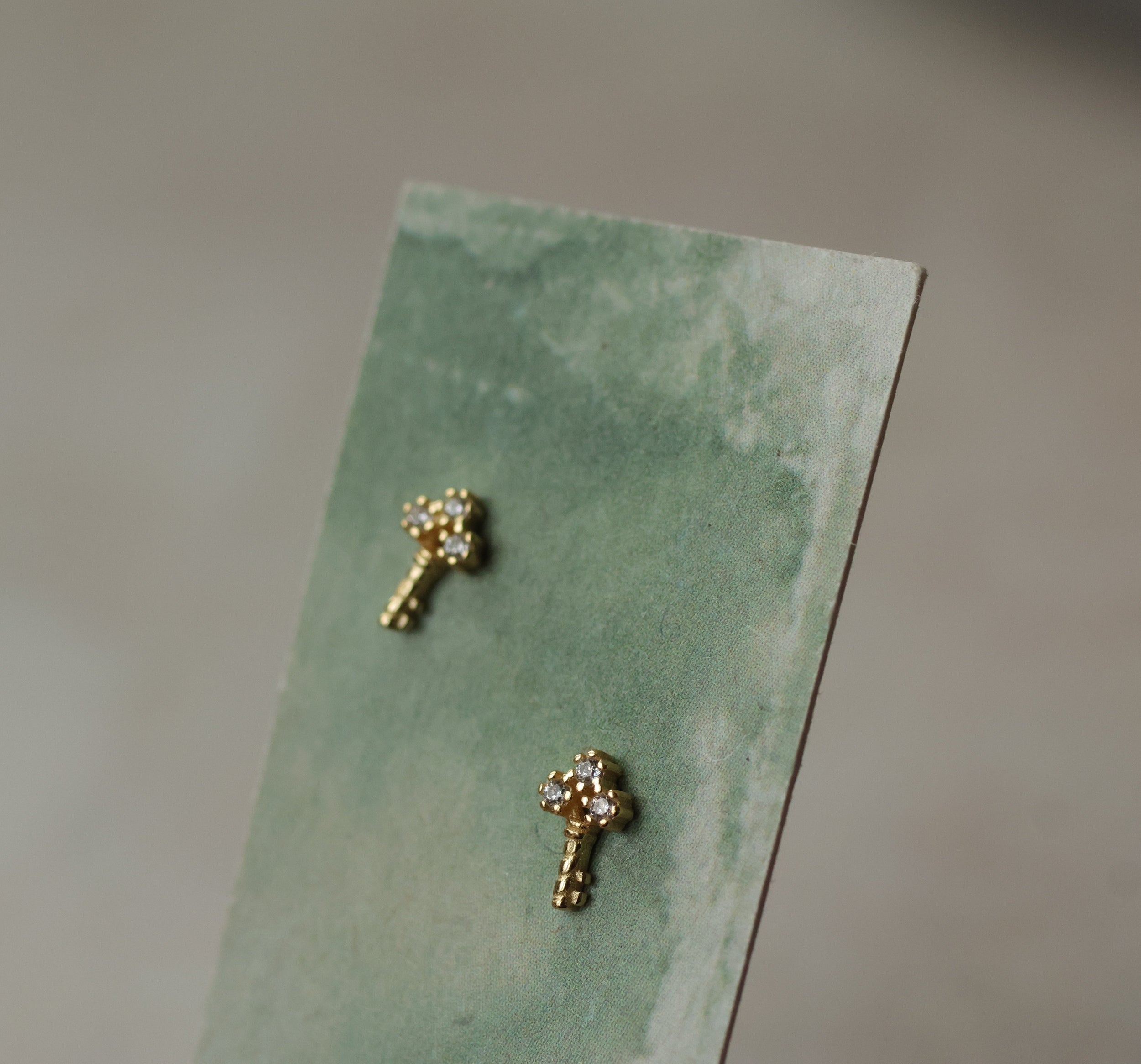 Tiny Key Stud Earrings
