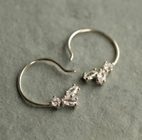 Sterling Silver Tiny Jewel Hoop Earrings
