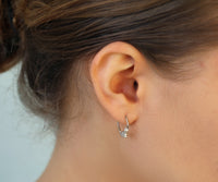 Sterling Silver Tiny Jewel Hoop Earrings