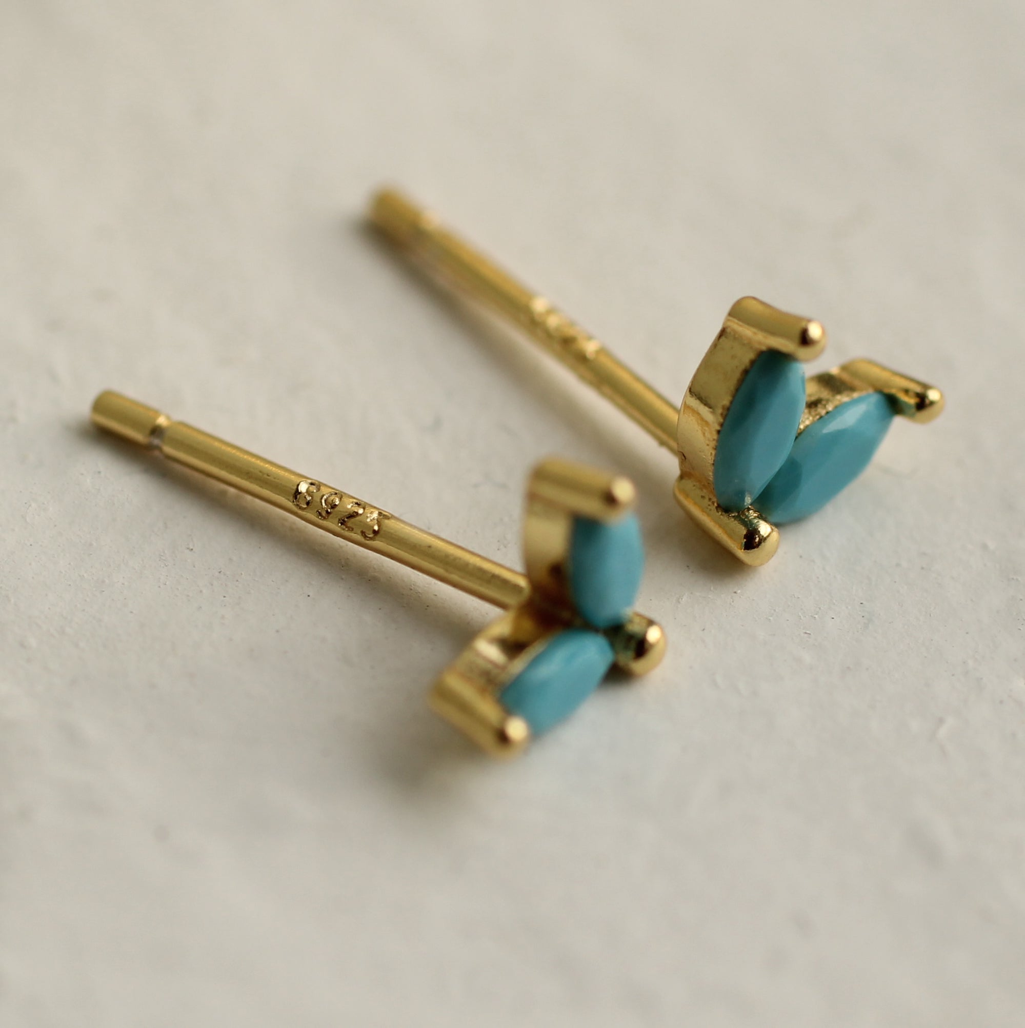 Turquoise Petal Stud Earrings
