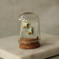 Turquoise Triangle Stud Earrings