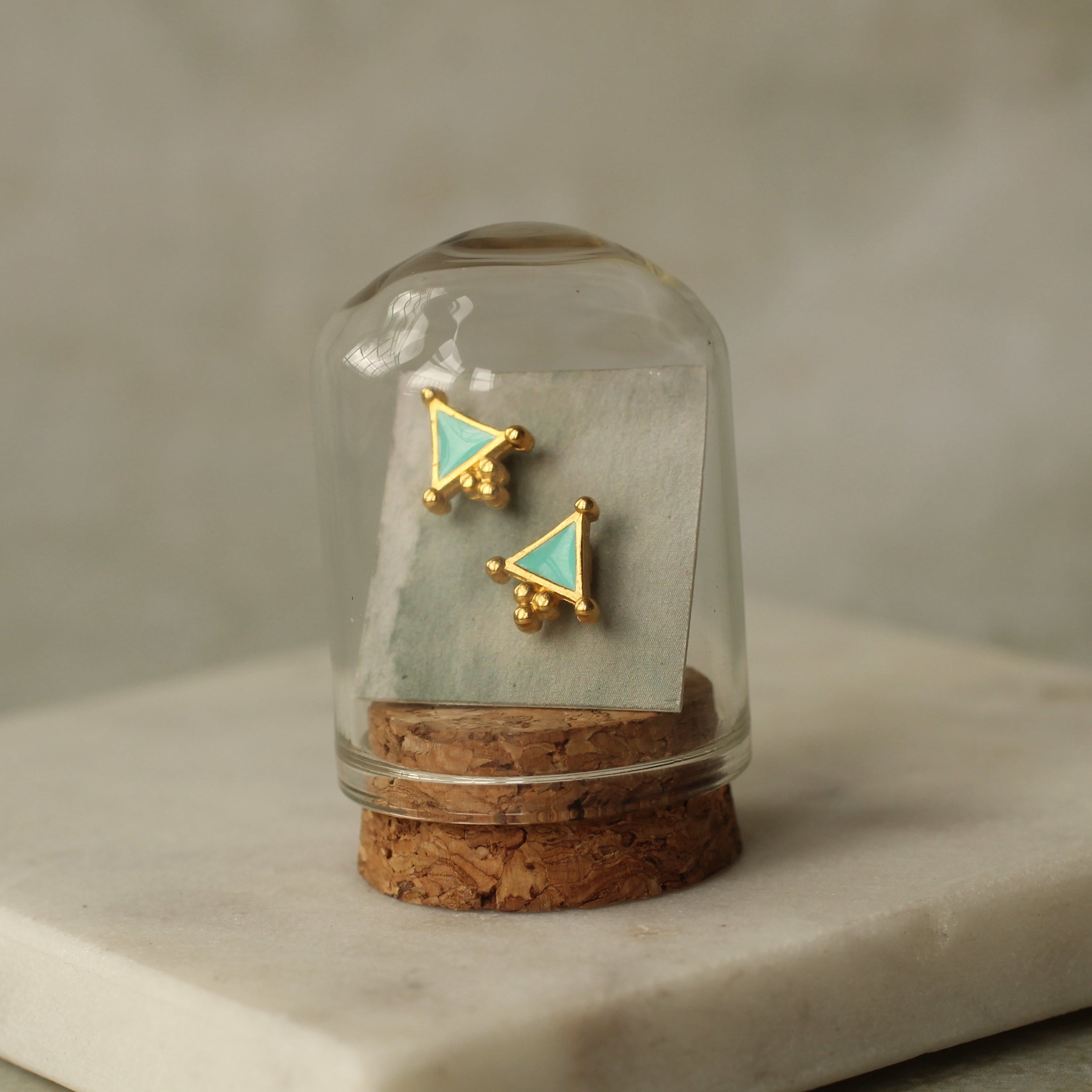 Turquoise Triangle Stud Earrings