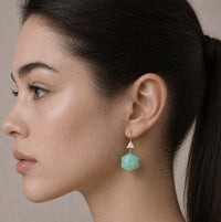 Turquoise Hexagon Jewel Earrings