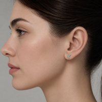 Turquoise Petal Stud Earrings