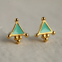 Turquoise Triangle Stud Earrings