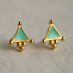Turquoise Triangle Stud Earrings