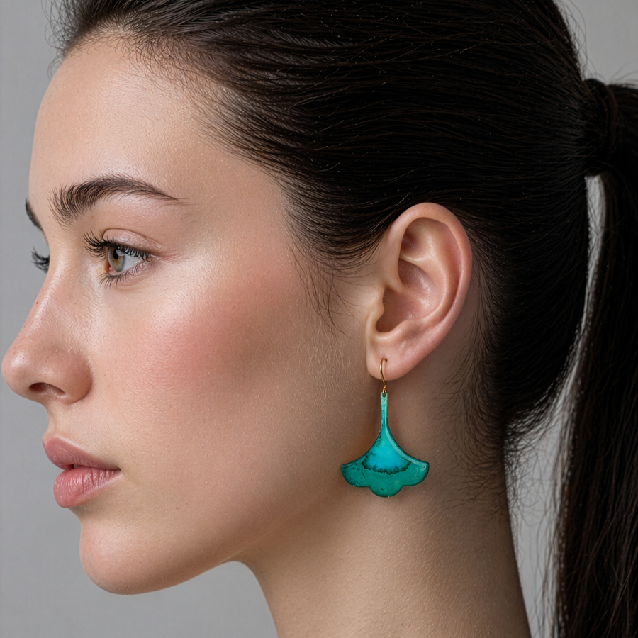 Verdigris Turquoise Drop Earrings