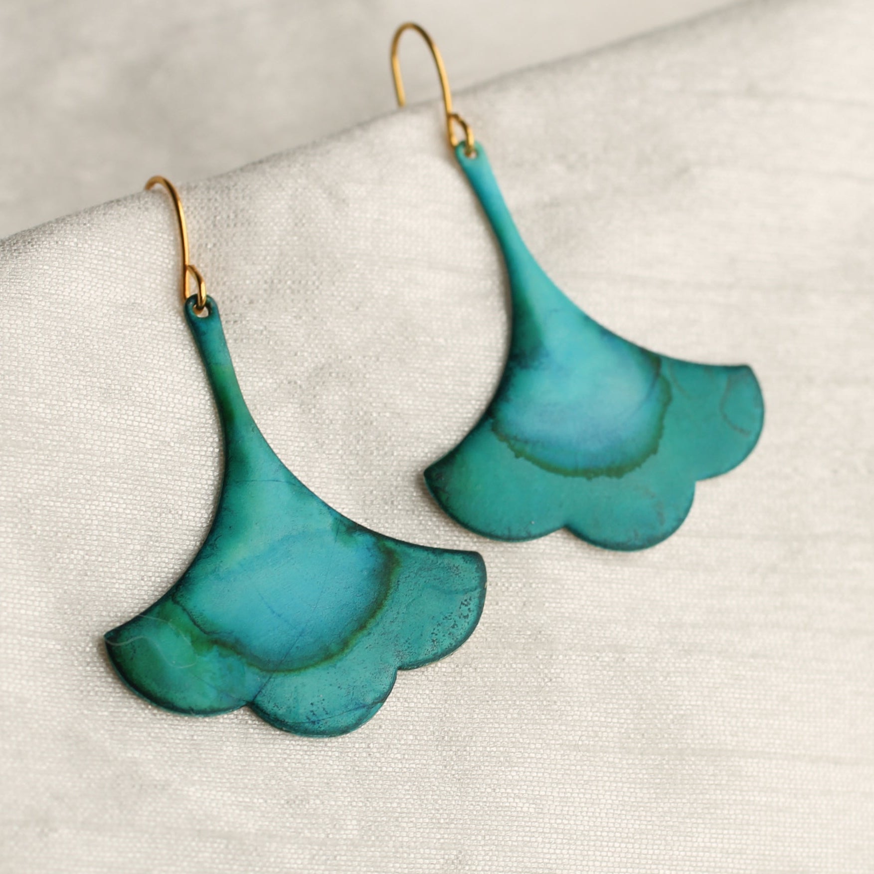Verdigris Turquoise Drop Earrings