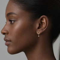 Gold Vermeil Tiny Droplet Hoop Earrings