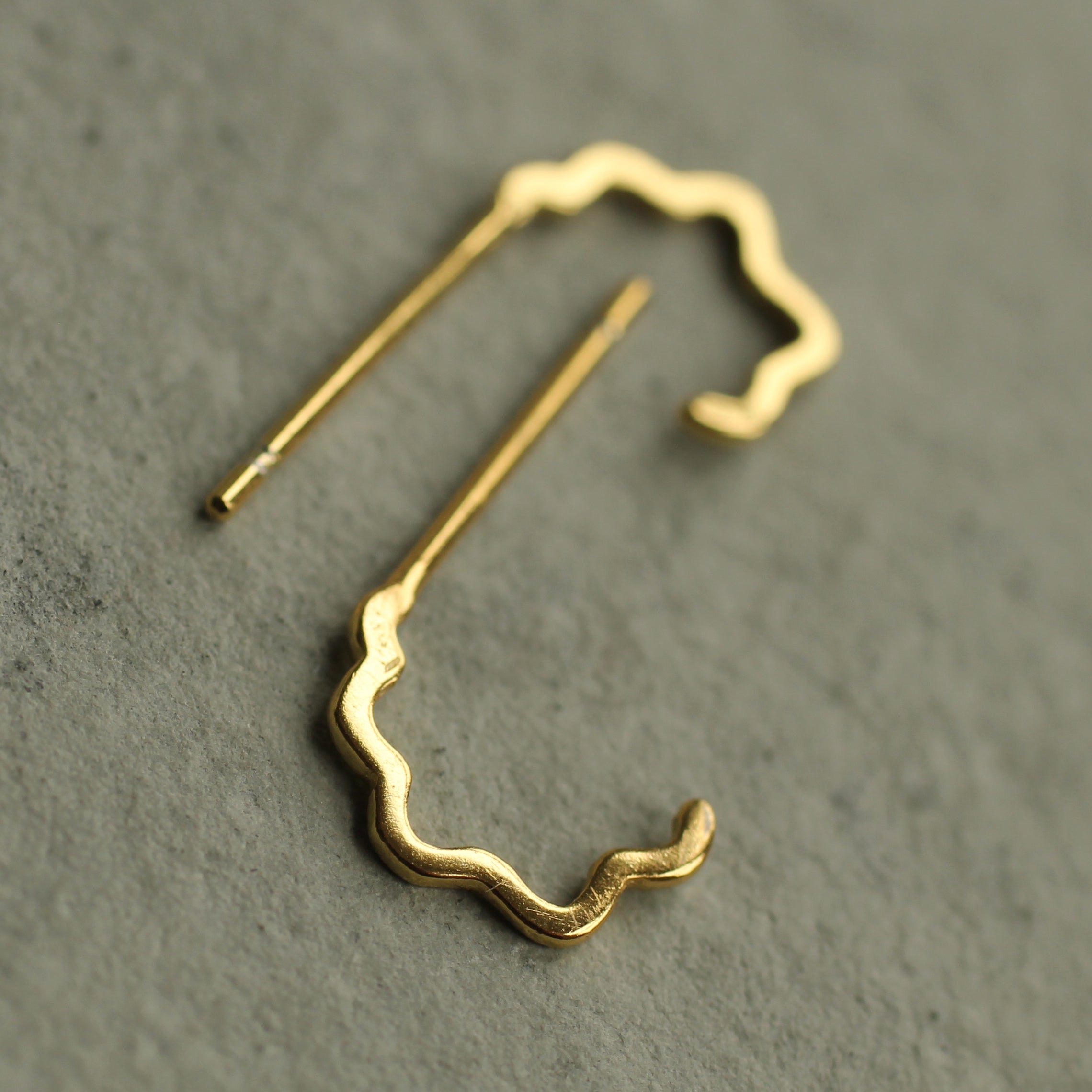 Wobbly Gold Hoop Earrings