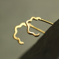 Wobbly Gold Hoop Earrings