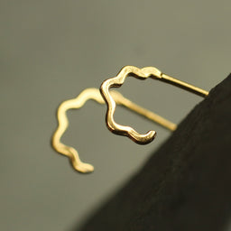 Wobbly Gold Hoop Earrings