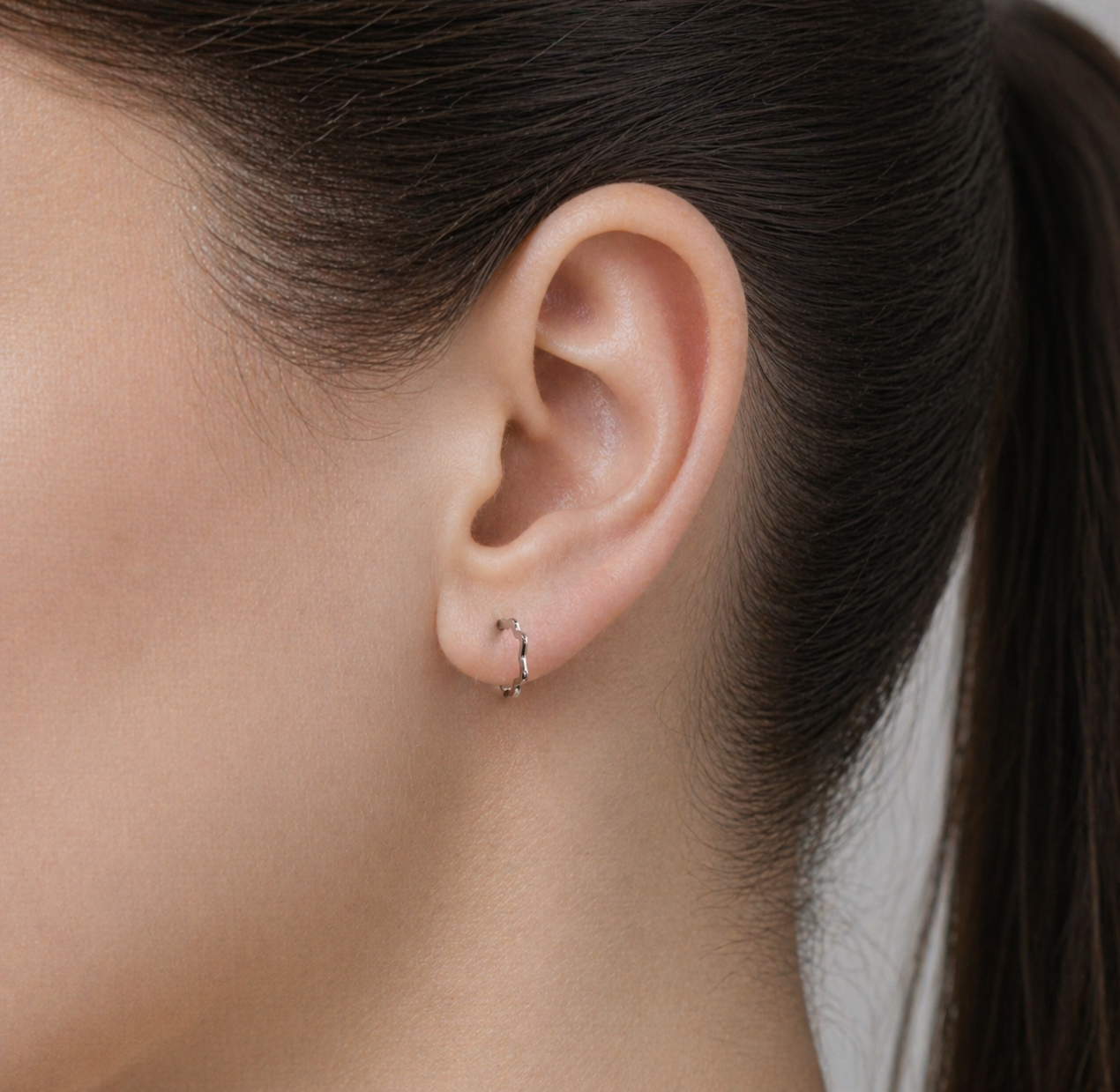 Wobbly Hoop Sterling Silver Earrings