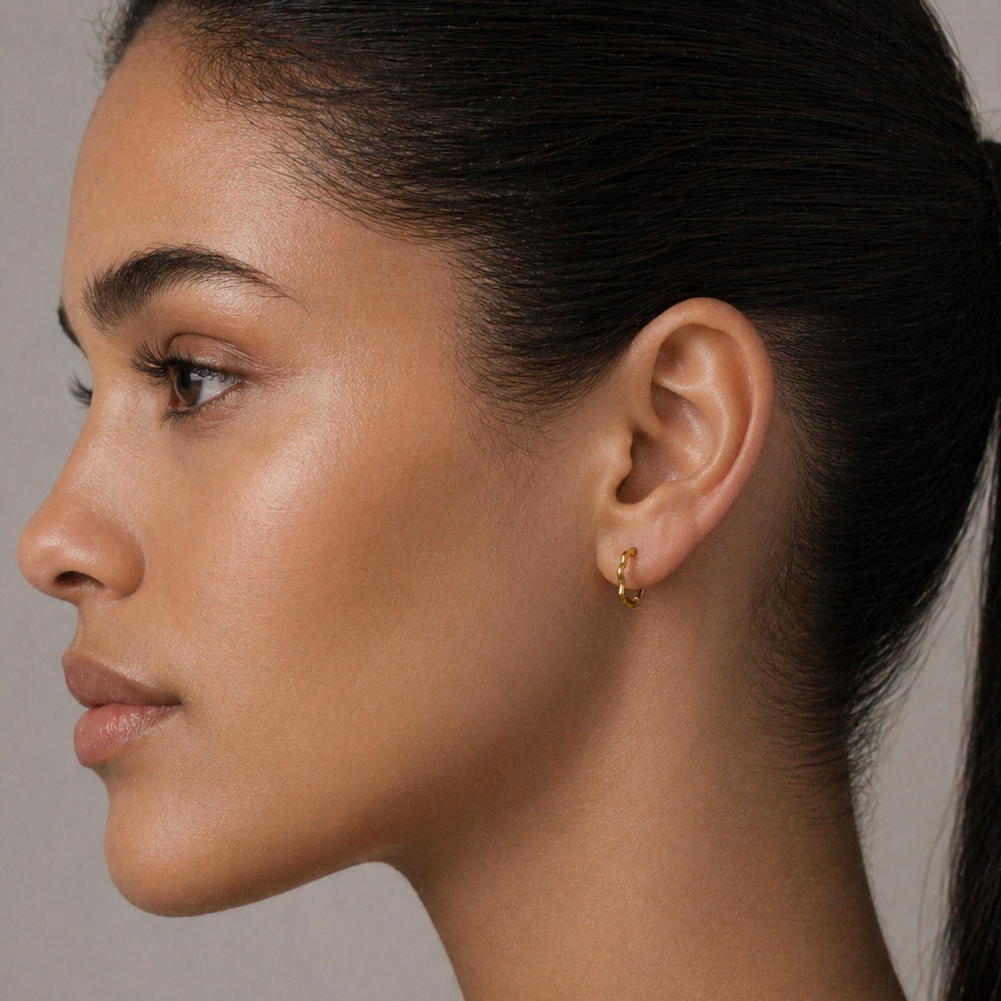 Wobbly Gold Hoop Earrings