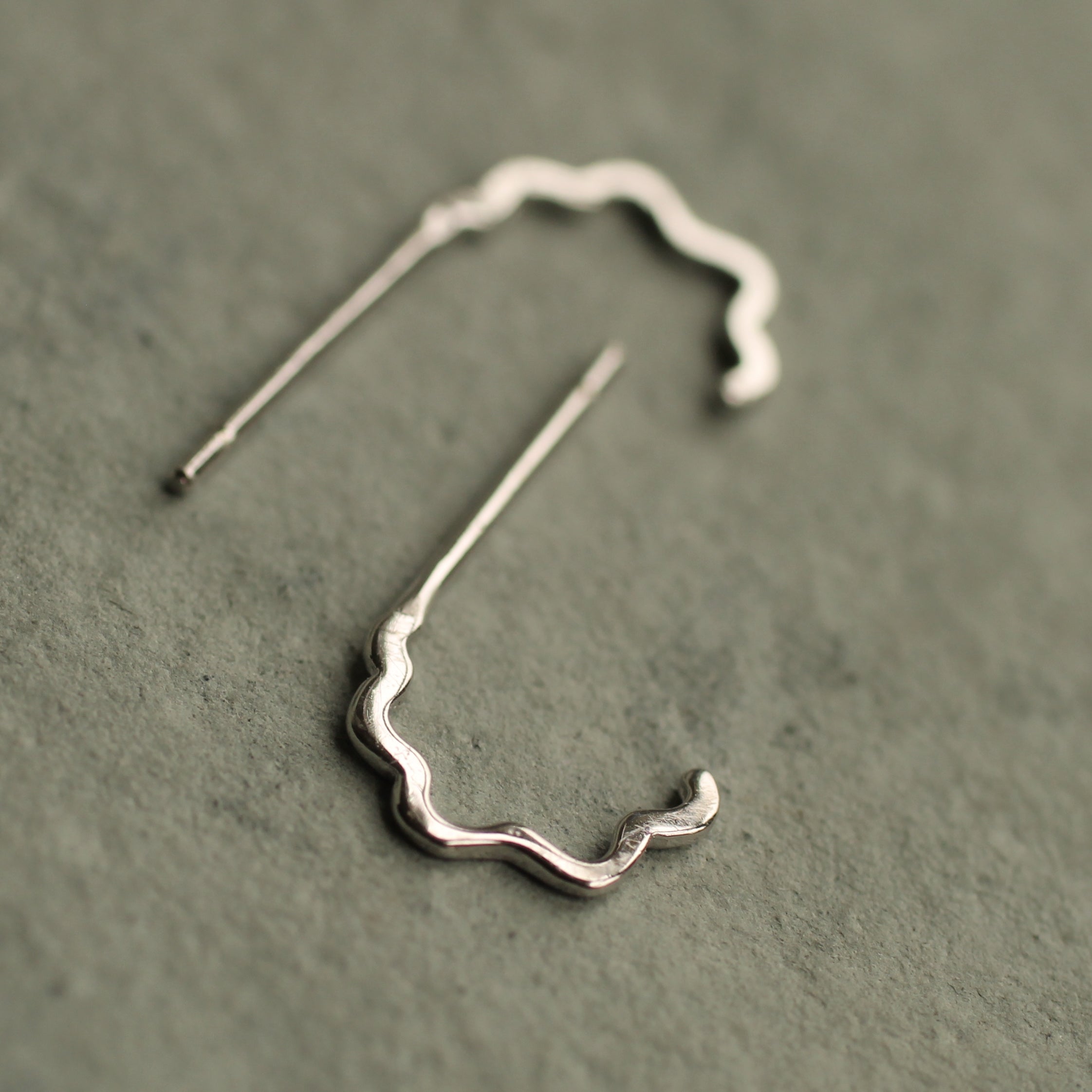 Wobbly Hoop Sterling Silver Earrings