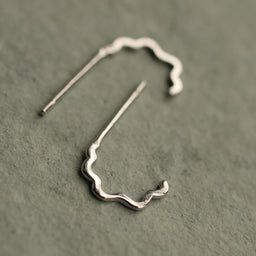 Wobbly Hoop Sterling Silver Earrings