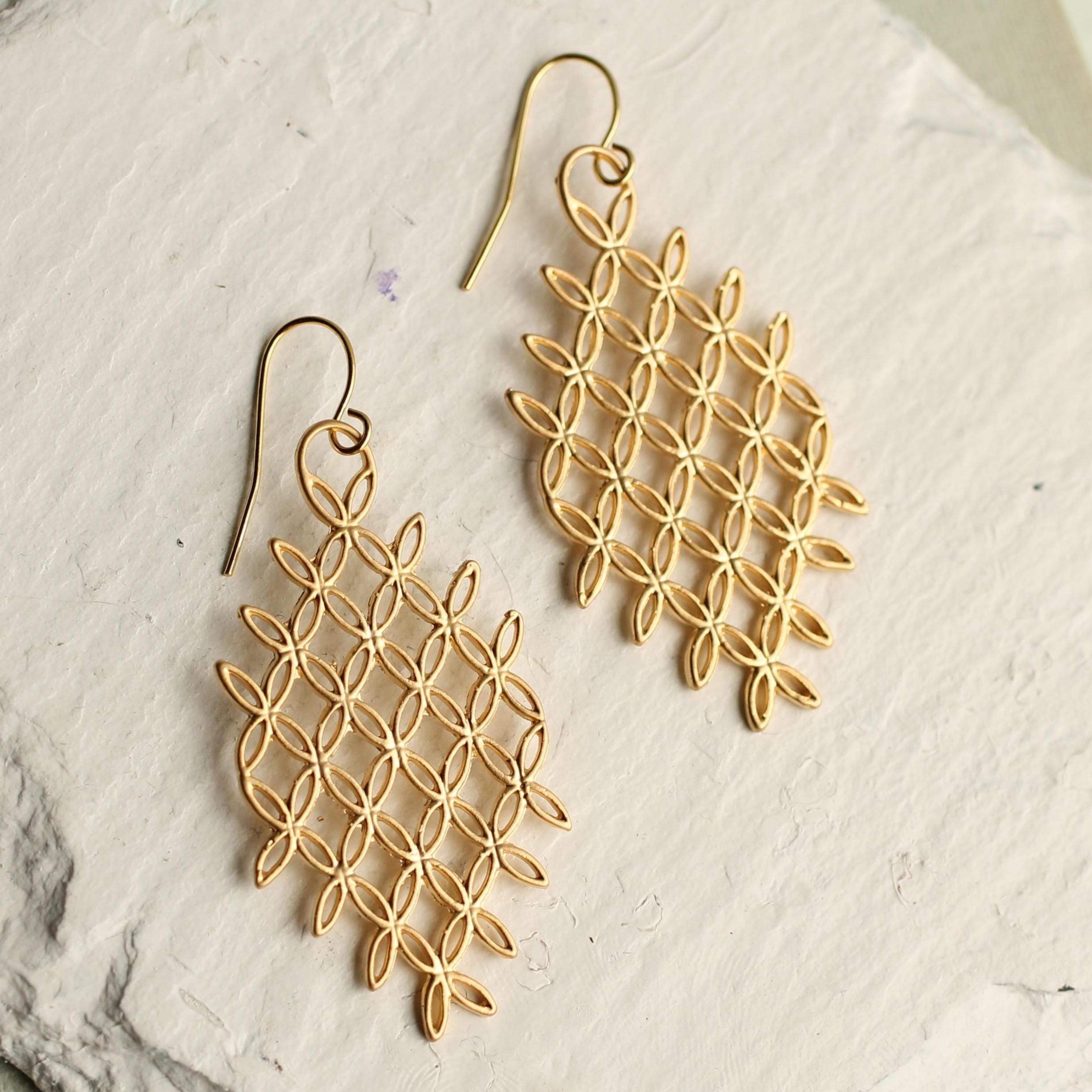 Gold Lace Bohemian Earrings