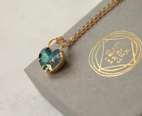 Turquoise Padlock Heart Gemstone Necklace