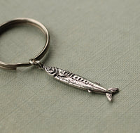 Tiny Sardine Charm Keyring