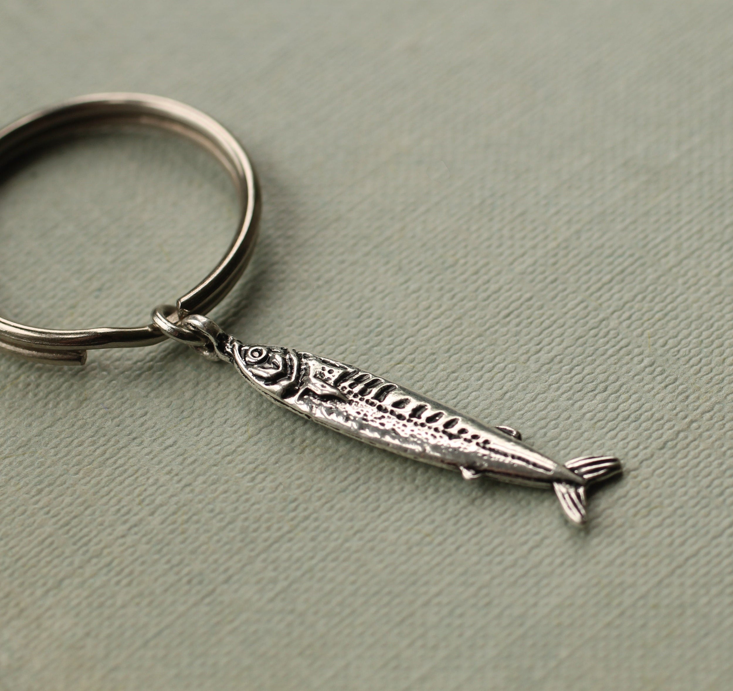 Tiny Sardine Charm Keyring