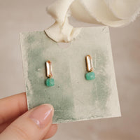 Turquoise Amazonite Cube Earrings
