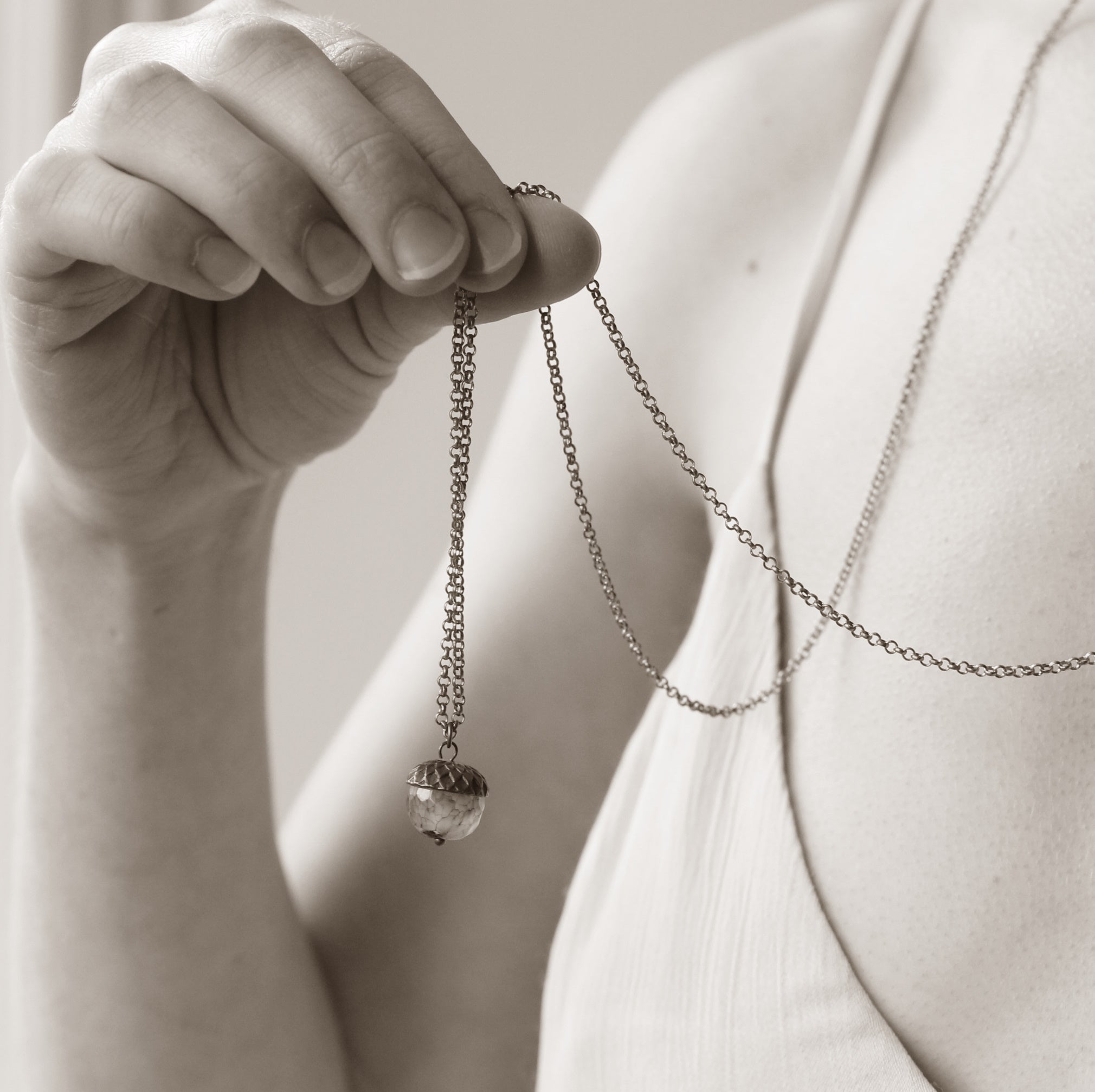 Silver Acorn Necklace