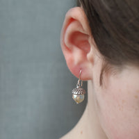 Yellow Opal Acorn Earrings
