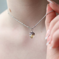 Yellow Opal Acorn Necklace Pendant
