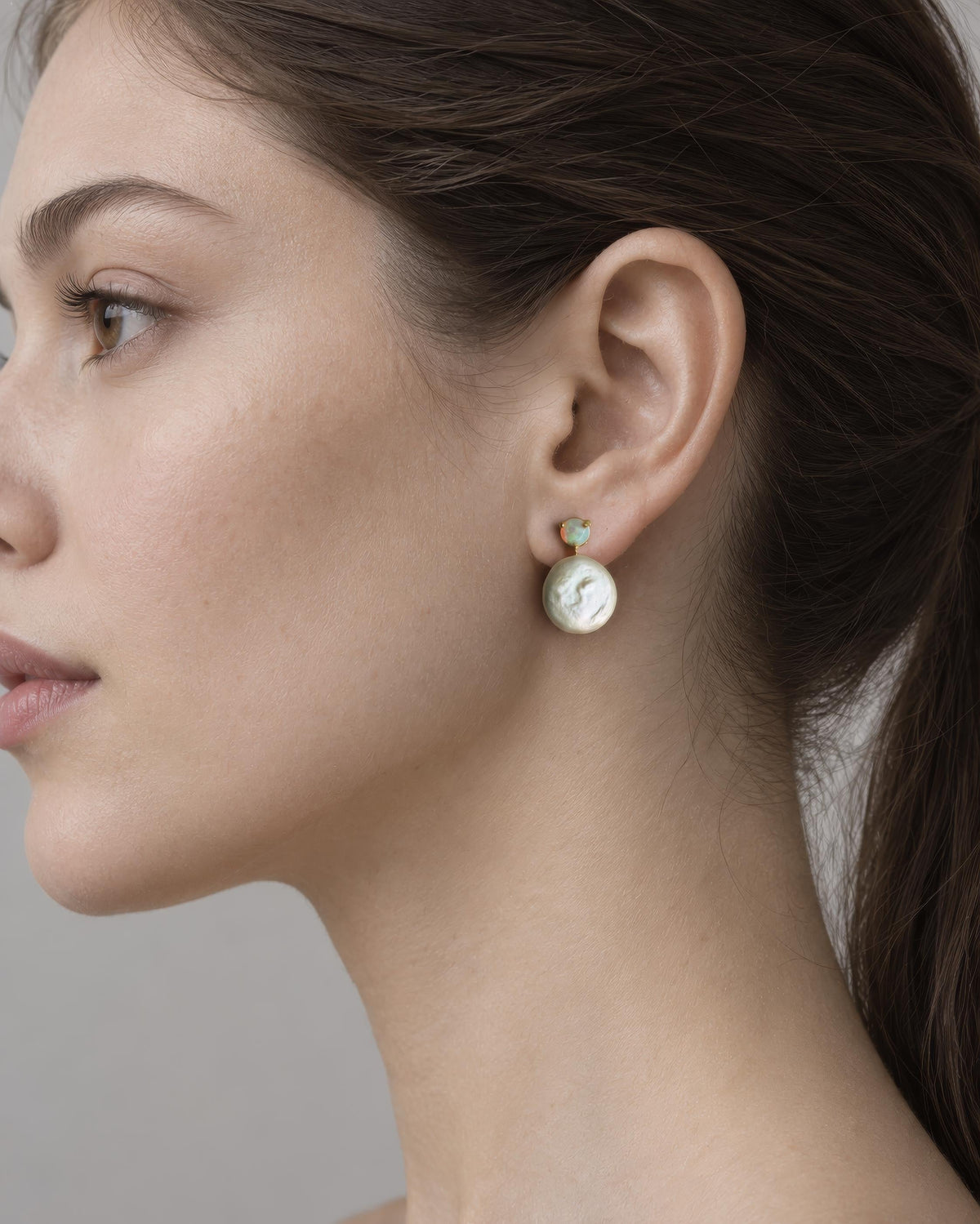 Opal Freshwater Pearl Earrings