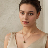 Moss Olive Green Acorn Necklace