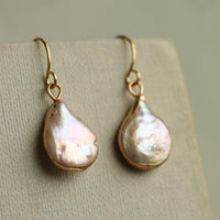 Freshwater Pearl Baroque Teardrop Earrings