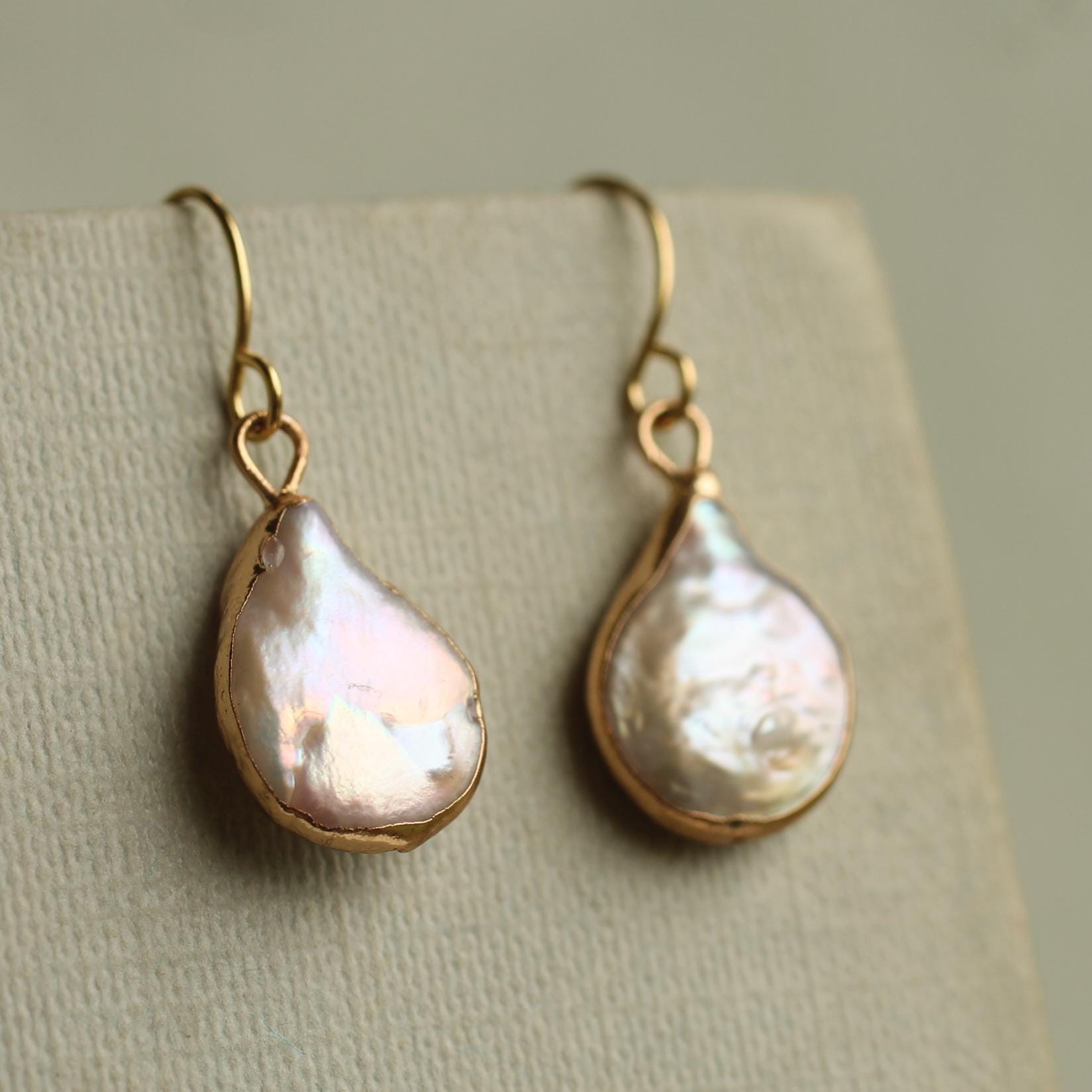 Freshwater Pearl Baroque Teardrop Earrings