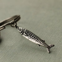 Tiny Sardine Charm Keyring